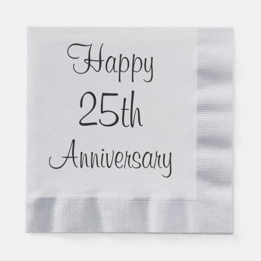 Serviette En Papier Joyeuses serviettes du 25e anniversaire (Devant)