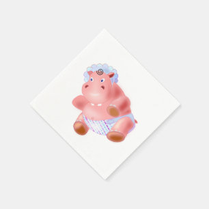 Serviette En Papier Joyeuses serviettes Hippo