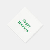 Serviette En Papier Joyeuses vacances blanc vert simple élégance fête (Coin)