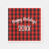 Serviette En Papier Joyeuses vacances Buffalo Plaid (Devant)