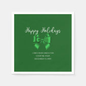 Serviette En Papier Joyeuses vacances Élégant vert (Devant)