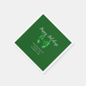 Serviette En Papier Joyeuses vacances Élégant vert (Coin)