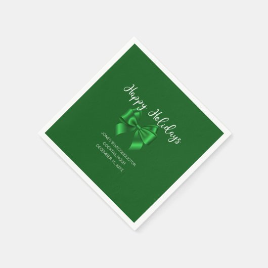 Serviette En Papier Joyeuses vacances Élégant vert (Coin)
