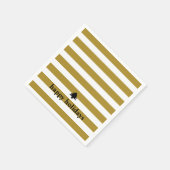 Serviette En Papier Joyeuses Vacances Gold Stripes serviettes (Coin)