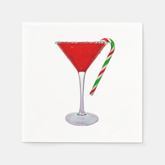 Serviette En Papier Joyeuses vacances Martini verre (Devant)
