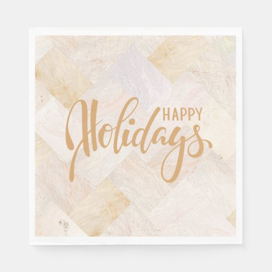 Serviette En Papier Joyeuses Vacances Moderne Abstrait Sable Chic (Devant)
