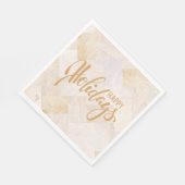 Serviette En Papier Joyeuses Vacances Moderne Abstrait Sable Chic (Coin)