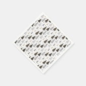 Serviette En Papier Joyeuses Vacances Modernes Pins Tirés À La Main (Coin)