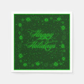 Serviette En Papier Joyeuses Vacances Neige Vert Noël serviettes (Devant)