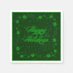 Serviette En Papier Joyeuses Vacances Neige Vert Noël serviettes