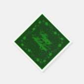 Serviette En Papier Joyeuses Vacances Neige Vert Noël serviettes (Coin)