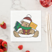 Serviette En Papier Joyeuses vacances Ours de Noël (En situation)