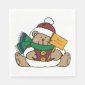 Serviette En Papier Joyeuses vacances Ours de Noël (Devant)
