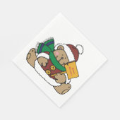 Serviette En Papier Joyeuses vacances Ours de Noël (Coin)