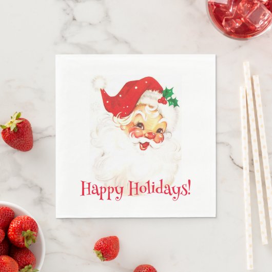 Serviette En Papier Joyeuses vacances Père Noël ! (En situation)