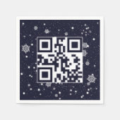 Serviette En Papier Joyeuses Vacances QR Code sur les flocons de neige (Devant)