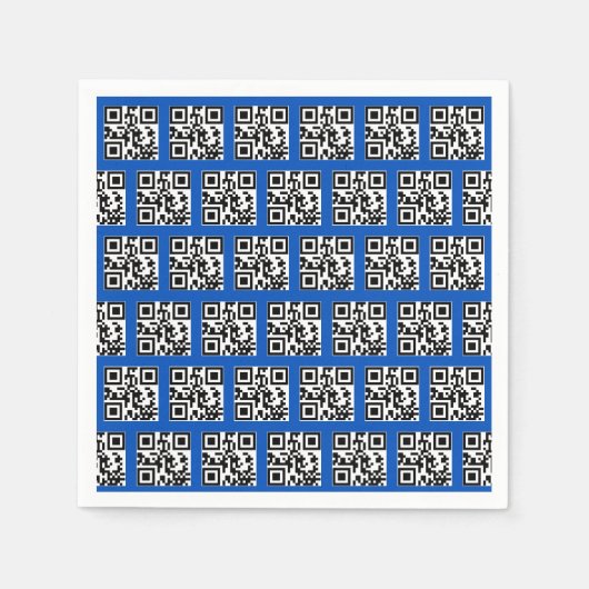 Serviette En Papier Joyeuses Vacances QR Codes sur Bleu (Devant)