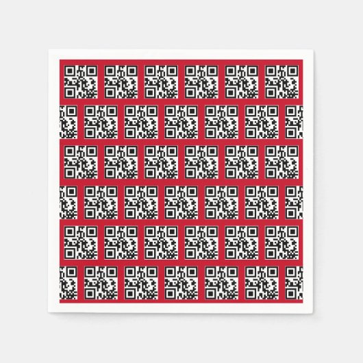 Serviette En Papier Joyeuses Vacances QR Codes sur rouge (Devant)