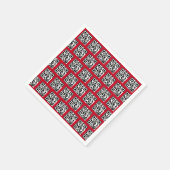 Serviette En Papier Joyeuses Vacances QR Codes sur rouge (Coin)