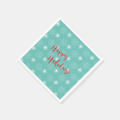 Serviette En Papier Joyeuses Vacances Rouge Moderne, Turquoise, Étoile (Coin)