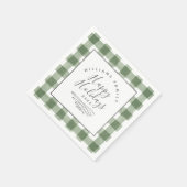 Serviette En Papier Joyeuses vacances Rustic Green En vichy Papier Nap (Coin)