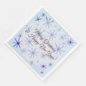 Serviette En Papier Joyeuses vacances, Snowflakes Papier Napkin (Coin)