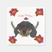 Serviette En Papier Joyeuses vacances Weiner Dog (Devant)