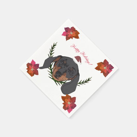 Serviette En Papier Joyeuses vacances Weiner Dog (Coin)