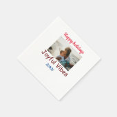 Serviette En Papier Joyeuses vibes joyeuses vacances ajouter photo de  (Coin)