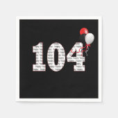 Serviette En Papier Joyeux 104e anniversaire sur les serviettes noires (Devant)