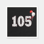 Serviette En Papier Joyeux 105e anniversaire sur les serviettes noires (Devant)