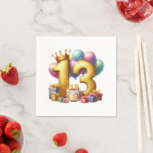 Serviette En Papier Joyeux 13e anniversaire (En situation)
