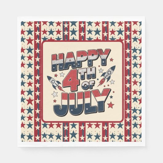 Serviette En Papier Joyeux 14 juillet (Devant)