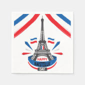 Serviette En Papier Joyeux 14 juillet Tour Eiffel (Devant)