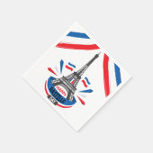 Serviette En Papier Joyeux 14 juillet Tour Eiffel (Coin)