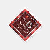 Serviette En Papier Joyeux 15e anniversaire de Mariage (Coin)