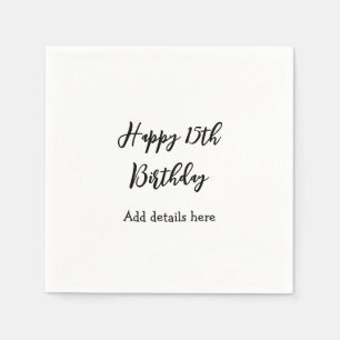 Serviette En Papier Joyeux 15e anniversaire nom détails quinceanera si
