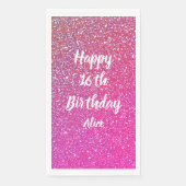 Serviette En Papier Joyeux 16e anniversaire Nom Rose Rose Parties scin (Devant)