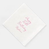 Serviette En Papier Joyeux 16e anniversaire rose blanc XVIe 2024 (Coin)