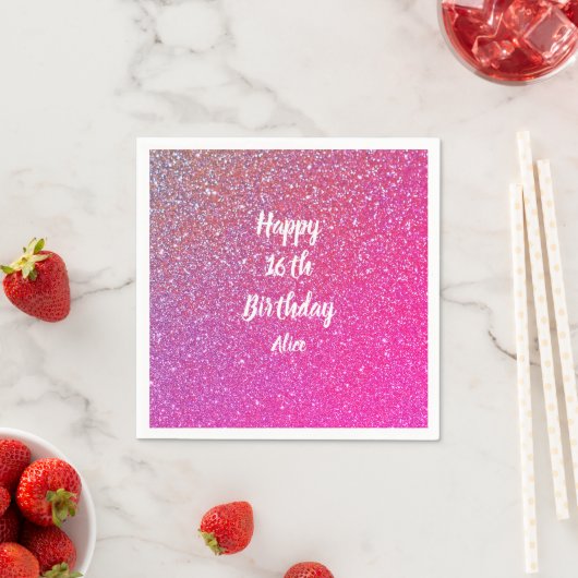 Serviette En Papier Joyeux 16e anniversaire Rose Rose Gold Parties sci (En situation)