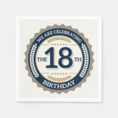 Serviette En Papier Joyeux 18ème anniversaire (Devant)