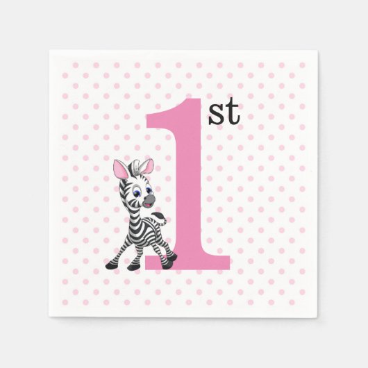 Serviette En Papier Joyeux 1er anniversaire (Devant)