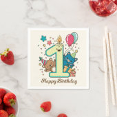 Serviette En Papier Joyeux 1er anniversaire (En situation)