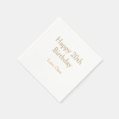 Serviette En Papier joyeux 20e anniversaire vert orange pastel nom dat (Coin)