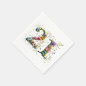 Serviette En Papier Joyeux 21e anniversaire Fleurs sauvages Joyeux ann (Coin)