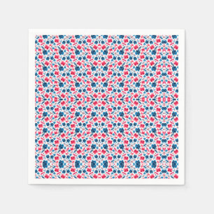 Serviette En Papier Joyeux 250e Anniversaire, Amérique ! Floral Rouge 