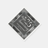 Serviette En Papier Joyeux 25e anniversaire de Mariage (Coin)