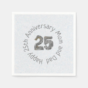 Serviette En Papier Joyeux 25e anniversaire Maman et papa Classique