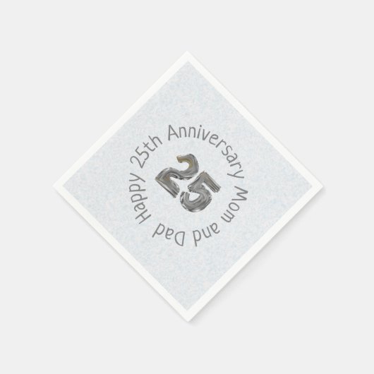 Serviette En Papier Joyeux 25e anniversaire Maman et papa Classique (Coin)