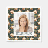Serviette En Papier Joyeux 30e anniversaire Photo Glam Star Balloons (Devant)